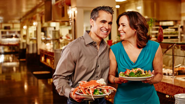 couple at The Great Food Exposition Buffet at River City Casino